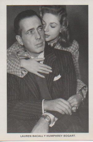 Postal E07690: Las Mas Bellas Postales. Cine de los años 40. Lauren Bacall y Humphrey Bogart