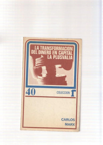 La Transformacion del dinero en capital La Plusvalia