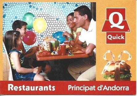 POSTAL A5833: Publicidad restaurantes Quick en Andorra