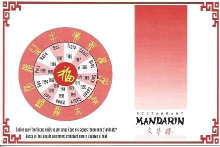 POSTAL A5810: Publicidad restaurante Mandarin en Vic