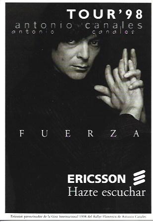 POSTAL A5691: Antonio Canales. Fuerza. Tour 1998
