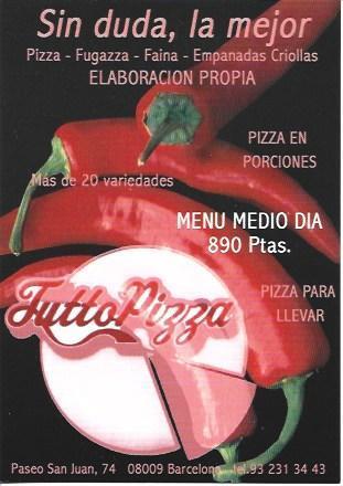 POSTAL A5680: Publicidad de Tutto Pizza en Barcelona