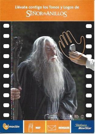 POSTAL A5734: Publicidad de tonos de El Señor de los Anillos. Movistar
