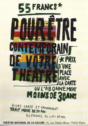 POSTAL A5717: Publicidad de Theatre Narional de la Colline de Paris