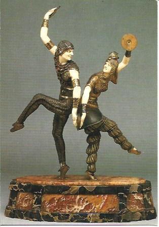 POSTAL A5970: Escultura de bailarines rusos por D.H. Chiparus