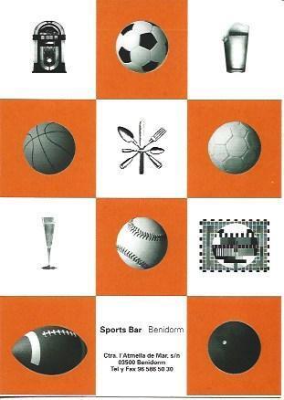 POSTAL A5974: Publicidad de Sports Bar en Benidorm