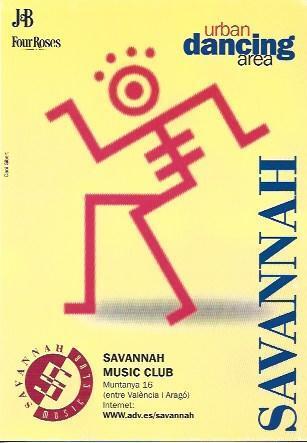 POSTAL A5917: Publicidad Savannah Music Club de Barcelona