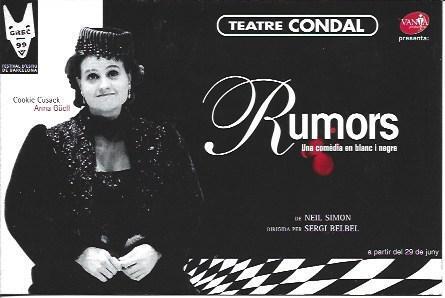 POSTAL A5897: Rumors en el Teatre Condal