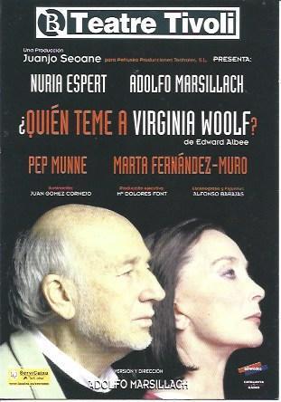 POSTAL A5438: Teatro Tivoli de Barcelona. Quien teme a Virginia Wolf