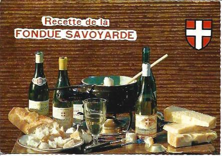 POSTAL A5357: Receta de Fondue Savoyarde. Laboratorios Loyos