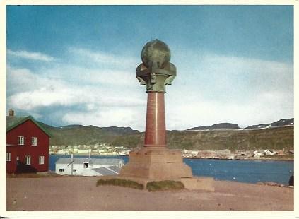 POSTAL A5648: The Meridian Statue en Noruega