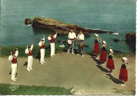 POSTAL A5512: Grupo de baile Vasco Chelitz en Biarritz