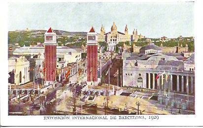POSTAL A5544: Entrada a la Exposicion Universal de Barcelona 1929