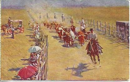 POSTAL A5552: El encierro, por M. Bertuchi