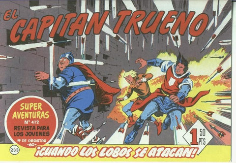 El Capitan trueno facsimil numero 233: cuando los lobos se atacan