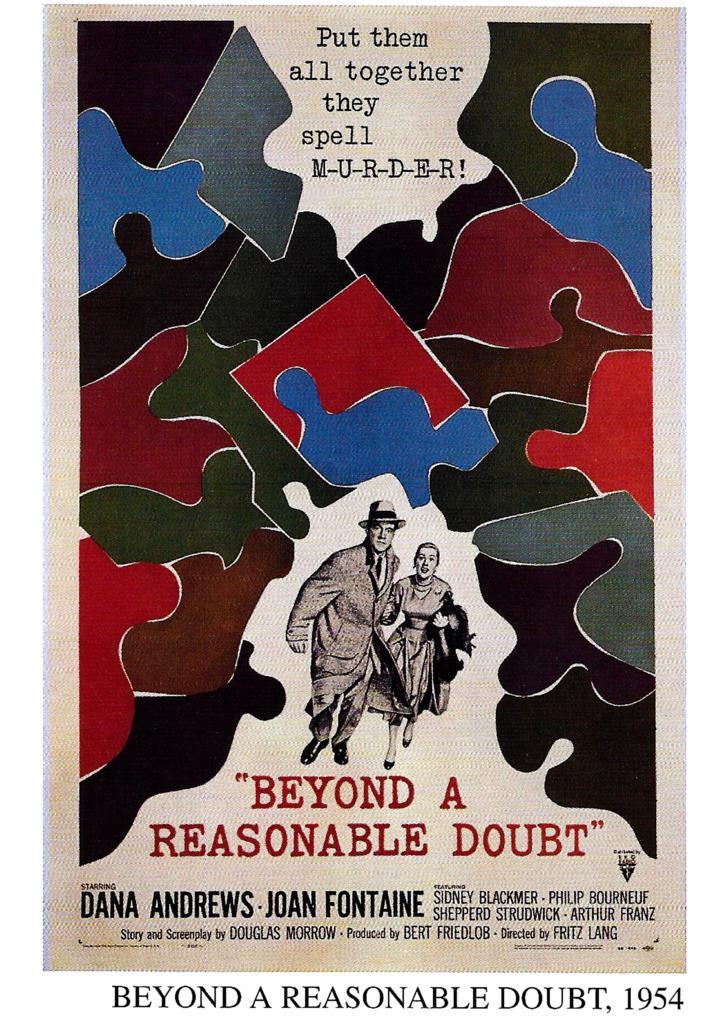 Poster DIN 4 numero 1225: Beyond a Reasonable Doubt, 1954: Dana Andrews, Joan Fontaine