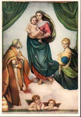 POSTAL PV07157: La Virgen de San Sixto por Rafael