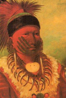 POSTAL PV07158: Pintura de George Catlin del libro Vida entre los indios