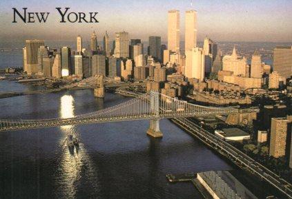 POSTAL PV07045: Manhattan and Brooklyn Bridges, New York