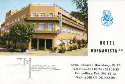 POSTAL PV07016: Publicidad Hotel Buenavista, J Matacas, San Adrian de Besos