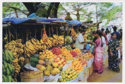 POSTAL PV07024: Fruit market, New Road Cochin, India. Photo V.B. Anand