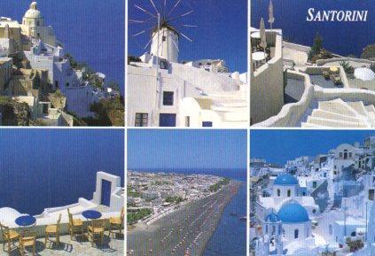 POSTAL PV07040: Vistas varias de Santorini, Grecia