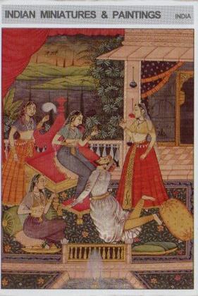 POSTAL PV07027: Mughal Miniature Painting showing the Harem Scene