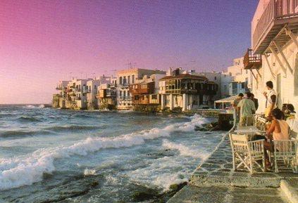 POSTAL PV07034: Vista desde una terraza de la costa en Grecia