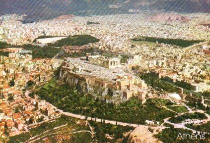 POSTAL PV07035: Vista aerea de Atenas y del Partenon, Grecia