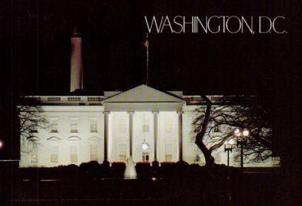 POSTAL PV07128: White House by night, Washington DC