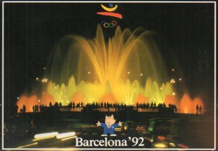 POSTAL PV07095: Fuente de Montjuic, Colección Olimpica Barcelona 92