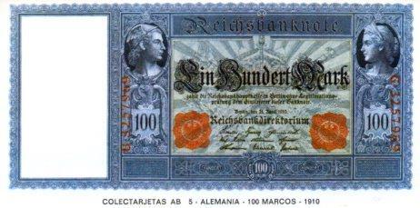 POSTAL PV07356: Colectarjetas AB 5 - Alemania 100 marcos 1910