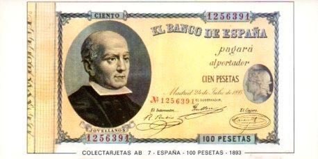 POSTAL PV07358: Colectarjetas AB 7- España 100 pesetas 1893