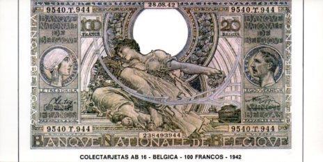 POSTAL PV07367: Colectarjetas AB 16 - Belgica 100 francos 1942