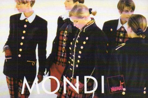 POSTAL PV07255: Publicidad Mondi. Modelos con trajes con estampado escoces