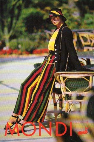 POSTAL PV07264: Publicidad Mondi. Modelo con pantalones a rayas