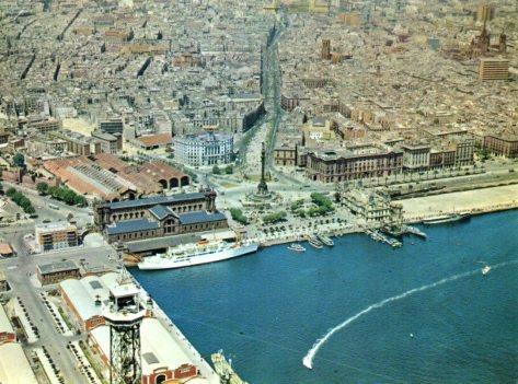 POSTAL PV07322: Vista aerea parcial del puerto de Barcelona
