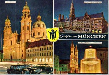 POSTAL PV07598: Vistas de Munich, Alemania