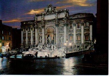 POSTAL PV07619: Fontana di Trevi notturno, Roma