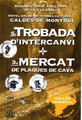 POSTAL PV07686: Publicidad 5ª Trobada Intercanvi y 3er Mercat de plaques de Cava, Balneari Termes Victoria 1999