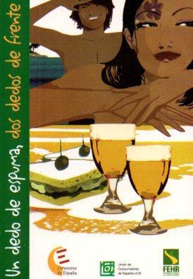 POSTAL PV07457: Publicidad Un dedo de espuma, dos dedos de frente cartel por Berto Martinez 2002