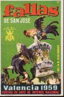 POSTAL PV07410: Cartel Fallas de San Jose, Valencia 1959