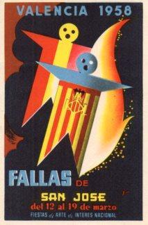 POSTAL PV07409: Cartel Fallas de San Jose, Valencia 1958