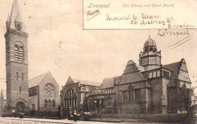 POSTAL PV08033: The Library and Christ Church, Liverpool