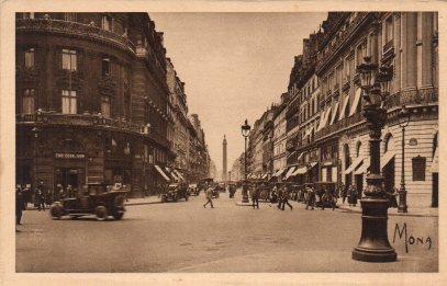POSTAL PV08068: Rue de la Paix, au fond la Colonne Vendome, Paris