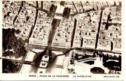 POSTAL PV08055: Vue aerienne Place de la Concorde et La Madeleine, Paris