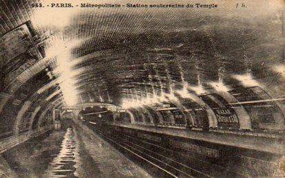 POSTAL PV08245: Metropolitain - Station souterraine du Temple, Paris