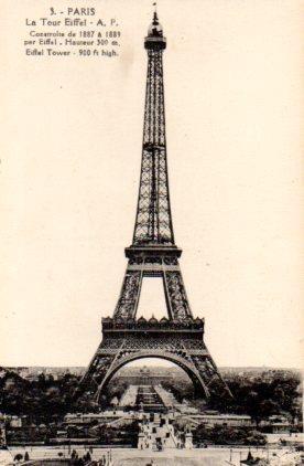 POSTAL PV08287: La Tour Eiffel - A. P., Paris