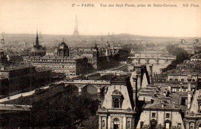 POSTAL PV08209: Vue des Sept Ponts, prise de Saint-Gervais, Paris