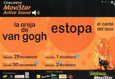 POSTAL PV07813: Concierto Movistar, La Oreja de Van Gogh, Estopa y Canto del Loco
